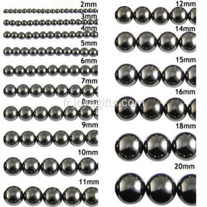 Gros 3mm noir hématite perles rondes 16 &quot;* 10Strands / lot pierres précieuses semi-précieuses en vrac